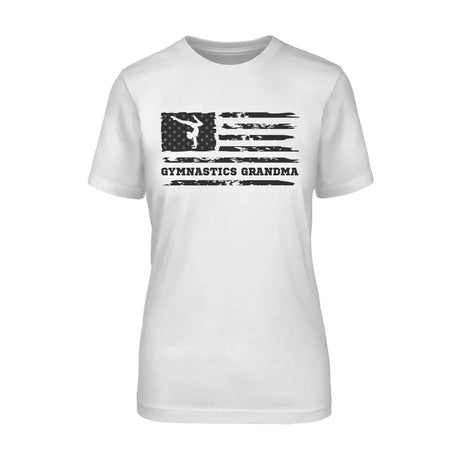 Gymnastics Grandma Horizontal Flag on a Unisex T-Shirt with a Black Graphic
