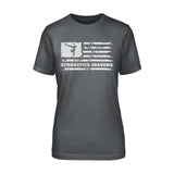 Gymnastics Grandma Horizontal Flag on a Unisex T-Shirt with a White Graphic