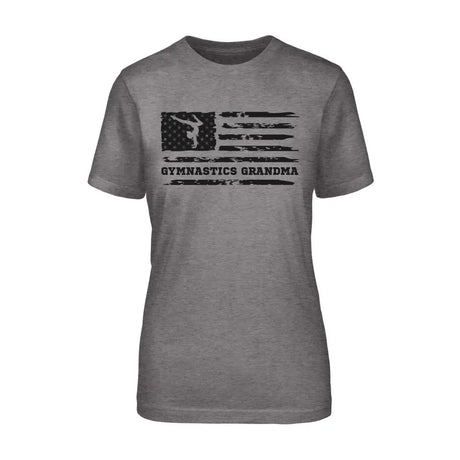 Gymnastics Grandma Horizontal Flag on a Unisex T-Shirt with a Black Graphic