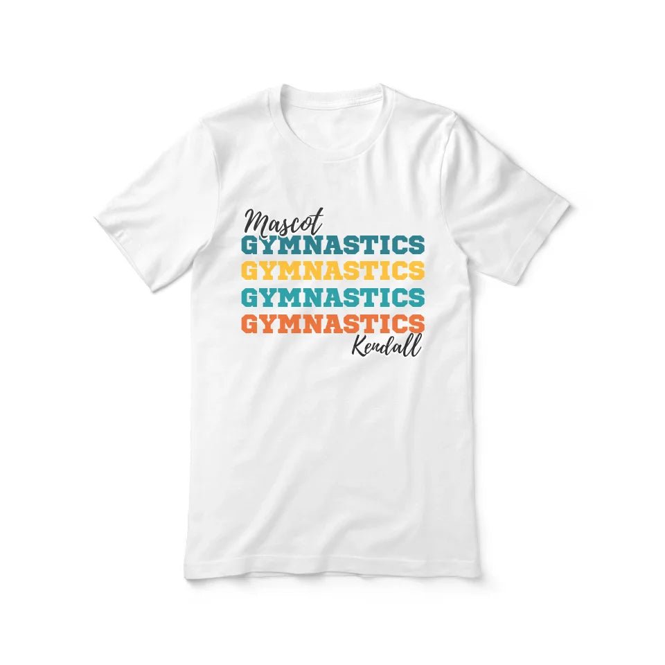 Personalized Gymnastics Gymnastics Gymnastics Shirt With Mascot and Gymnast Name on a Unisex T-Shirt