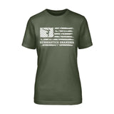 Gymnastics Grandma Horizontal Flag on a Unisex T-Shirt with a White Graphic