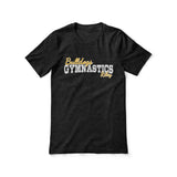 Custom Gymnastics Mascot and Gymnast Name on a Unisex T-Shirt with a White Graphic