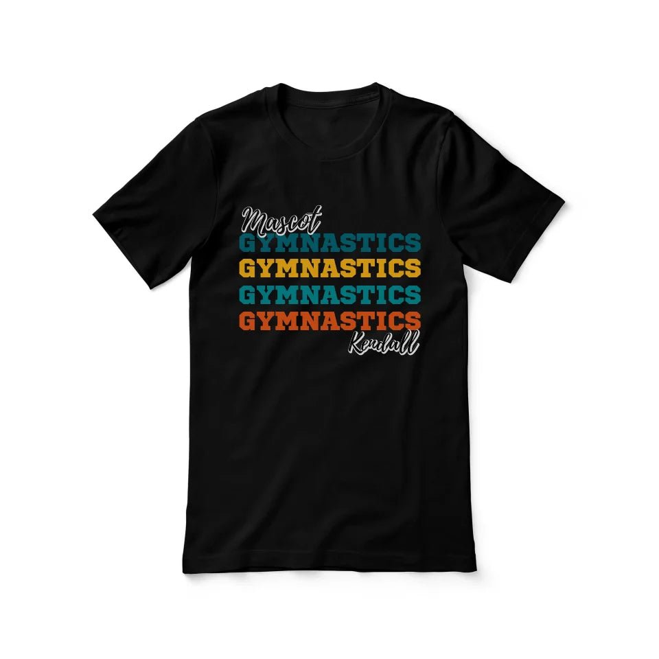 Personalized Gymnastics Gymnastics Gymnastics Shirt With Mascot and Gymnast Name on a Unisex T-Shirt