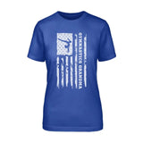 Gymnastics Grandma Vertical Flag on a Unisex T-Shirt with a White Graphic
