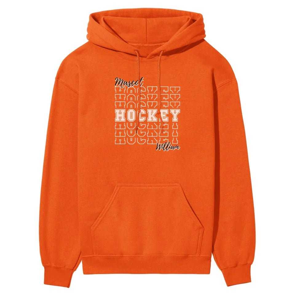 Custom Hockey on a Sweatshirt With Mascot and Hockey Player Name on a Hoodie