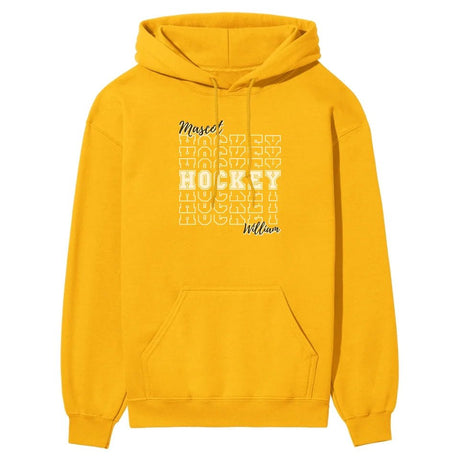 Custom Hockey on a Sweatshirt With Mascot and Hockey Player Name on a Hoodie