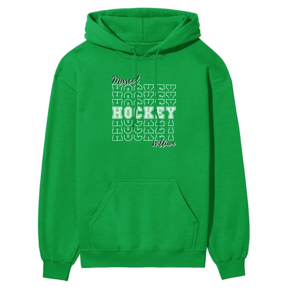 Custom Hockey on a Sweatshirt With Mascot and Hockey Player Name on a Hoodie