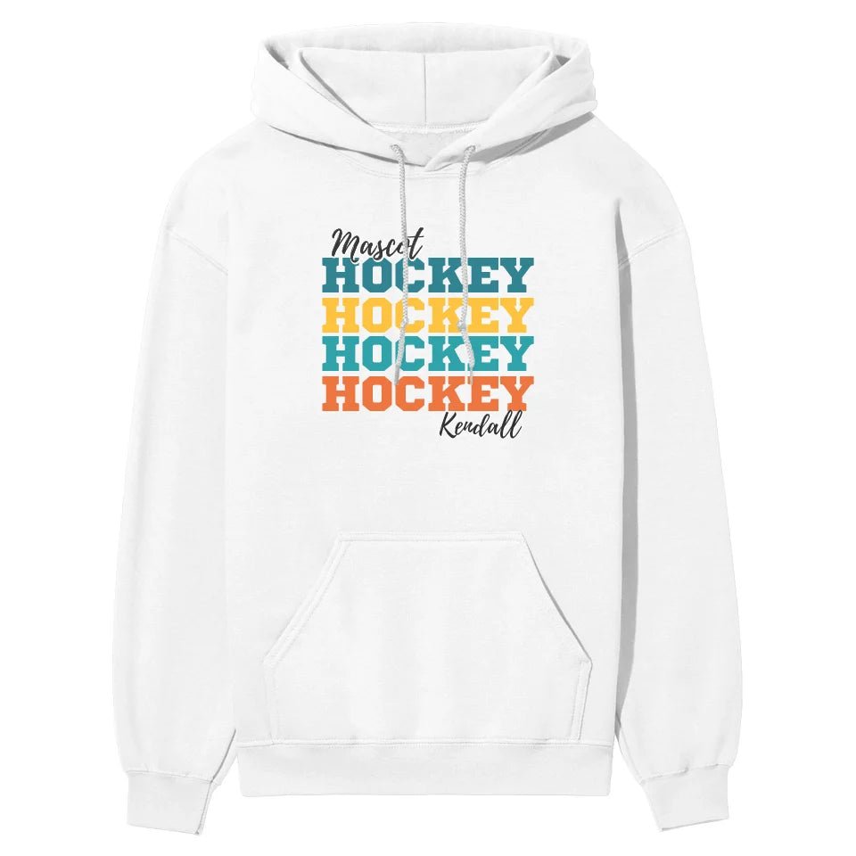 Personalized Hockey Hockey Hockey on a Hoodie With Mascot and Hockey Player Name on a Hoodie