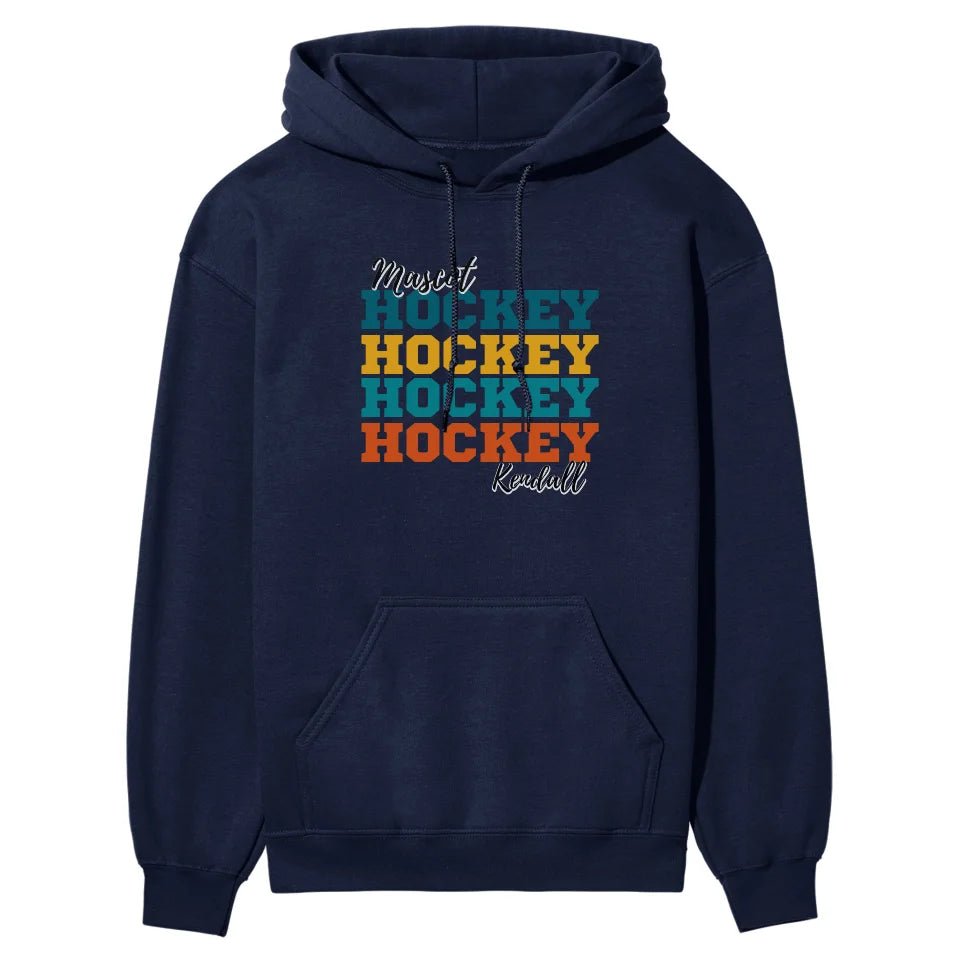 Personalized Hockey Hockey Hockey on a Hoodie With Mascot and Hockey Player Name on a Hoodie