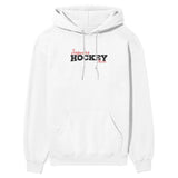 Custom Hockey Mascot and Hockey Player Name on a Hoodie with a Black Graphic