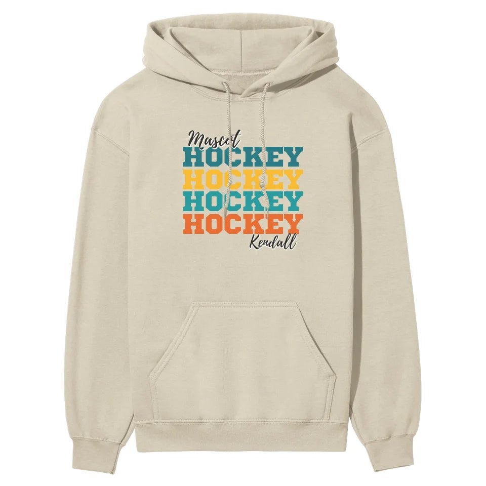 Personalized Hockey Hockey Hockey on a Hoodie With Mascot and Hockey Player Name on a Hoodie