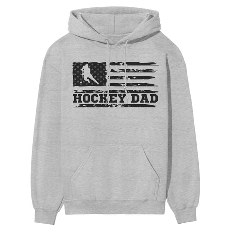 Hockey Dad Horizontal Flag on a Hoodie with a Black Graphic