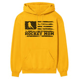 Hockey Mom Horizontal Flag on a Hoodie with a Black Graphic