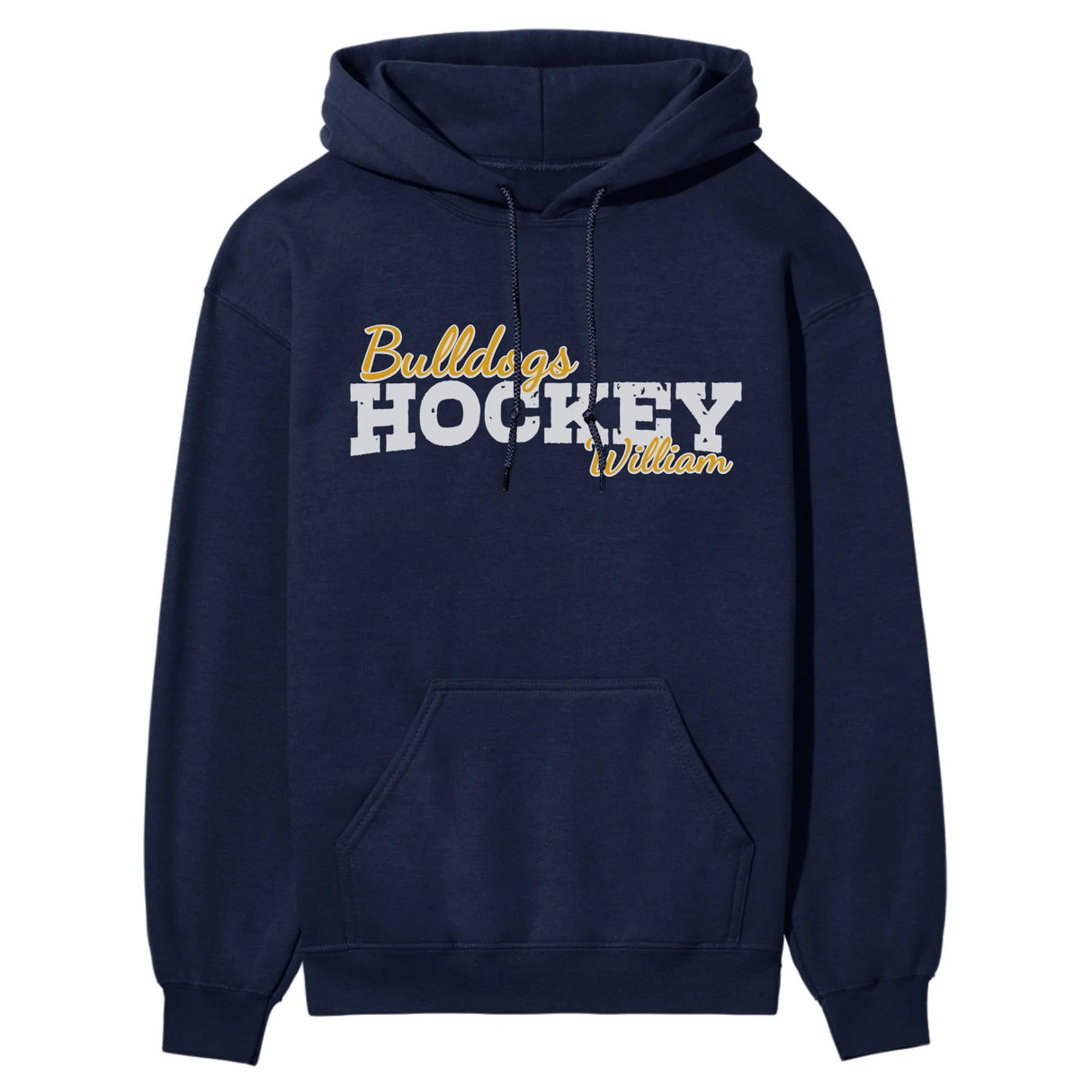 Custom Hockey Mascot and Hockey Player Name on a Hoodie with a White Graphic