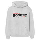 Custom Hockey Mascot and Hockey Player Name on a Hoodie with a Black Graphic