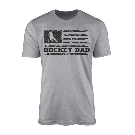 Hockey Dad Horizontal Flag on a Men's T-Shirt with a Black Graphic