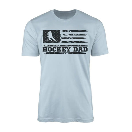 Hockey Dad Horizontal Flag on a Men's T-Shirt with a Black Graphic