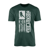 Hockey Dad Vertical Flag on a Men's T-Shirt with a White Graphic