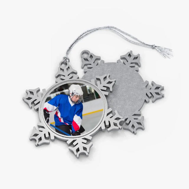 Custom Hockey Player Photo Ornament