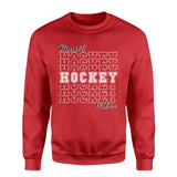 Custom Hockey on a Sweatshirt With Mascot and Hockey Player Name on a Sweatshirt