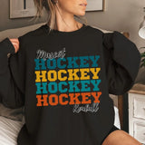 Personalized Hockey Hockey Hockey on a Sweatshirt With Mascot and Hockey Player Name on a Sweatshirt