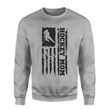 Hockey Mom Vertical Flag on a Sweatshirt with a Black Graphic