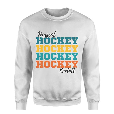 Personalized Hockey Hockey Hockey on a Sweatshirt With Mascot and Hockey Player Name on a Sweatshirt