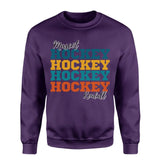 Personalized Hockey Hockey Hockey on a Sweatshirt With Mascot and Hockey Player Name on a Sweatshirt