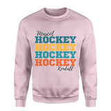 Personalized Hockey Hockey Hockey on a Sweatshirt With Mascot and Hockey Player Name on a Sweatshirt