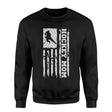 Hockey Mom Vertical Flag on a Sweatshirt with a White Graphic