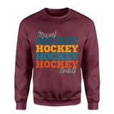 Personalized Hockey Hockey Hockey on a Sweatshirt With Mascot and Hockey Player Name on a Sweatshirt