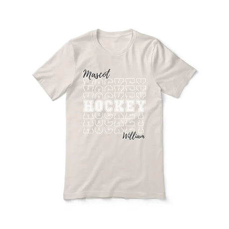 Custom Hockey Shirt With Mascot and Hockey Player Name on a Unisex T-Shirt