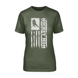 Hockey Mom Vertical Flag on a Unisex T-Shirt with a White Graphic