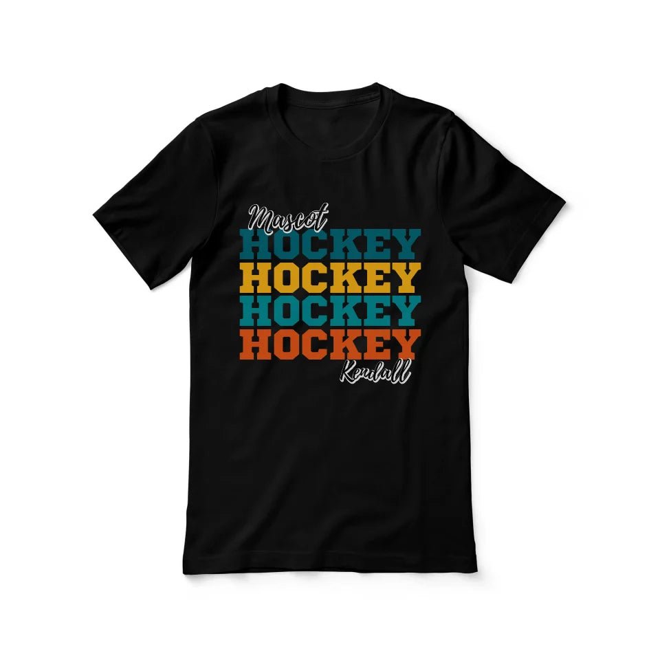 Personalized Hockey Hockey Hockey Shirt With Mascot and Hockey Player Name on a Unisex T-Shirt