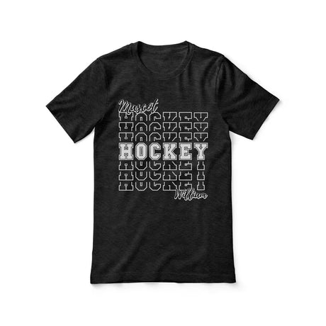 Custom Hockey Shirt With Mascot and Hockey Player Name on a Unisex T-Shirt