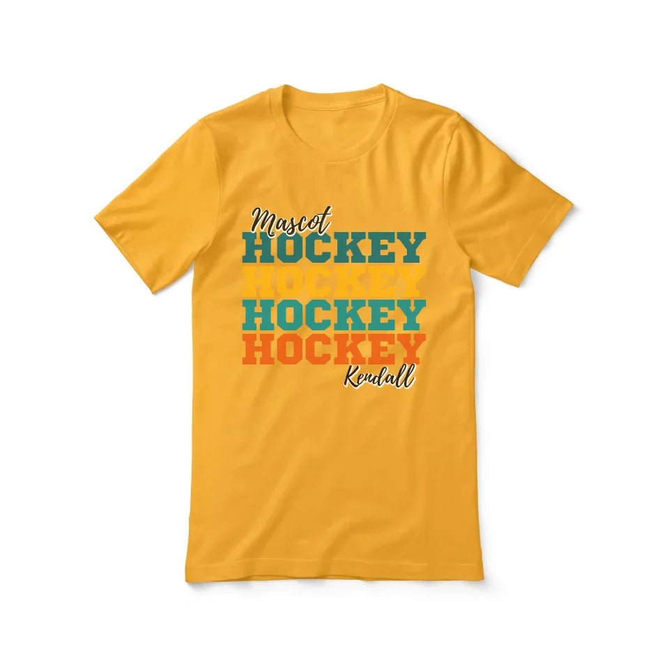 Personalized Hockey Hockey Hockey Shirt With Mascot and Hockey Player Name on a Unisex T-Shirt