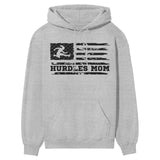 Hurdles Mom Horizontal Flag on a Hoodie with a Black Graphic