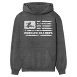 Hurdles Grandpa Horizontal Flag on a Hoodie with a White Graphic