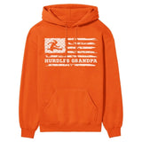 Hurdles Grandpa Horizontal Flag on a Hoodie with a White Graphic