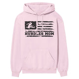 Hurdles Mom Horizontal Flag on a Hoodie with a Black Graphic