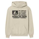 Hurdles Mom Horizontal Flag on a Hoodie with a Black Graphic