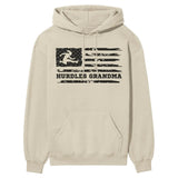 Hurdles Grandma Horizontal Flag on a Hoodie with a Black Graphic