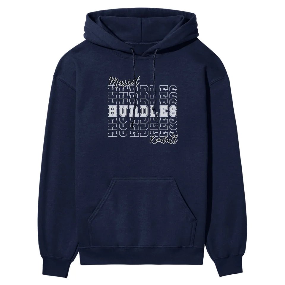 Custom Hurdles on a Sweatshirt With Mascot and Hurdler Name on a Hoodie