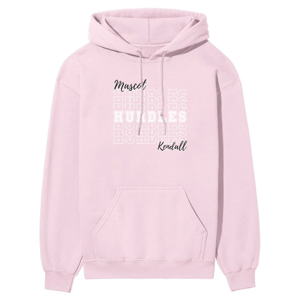 Custom Hurdles on a Sweatshirt With Mascot and Hurdler Name on a Hoodie