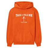 Hurdles Mom with Hurdler Icon and Hurdler Name on a Hoodie with a White Graphic