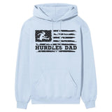 Hurdles Dad Horizontal Flag on a Hoodie with a Black Graphic