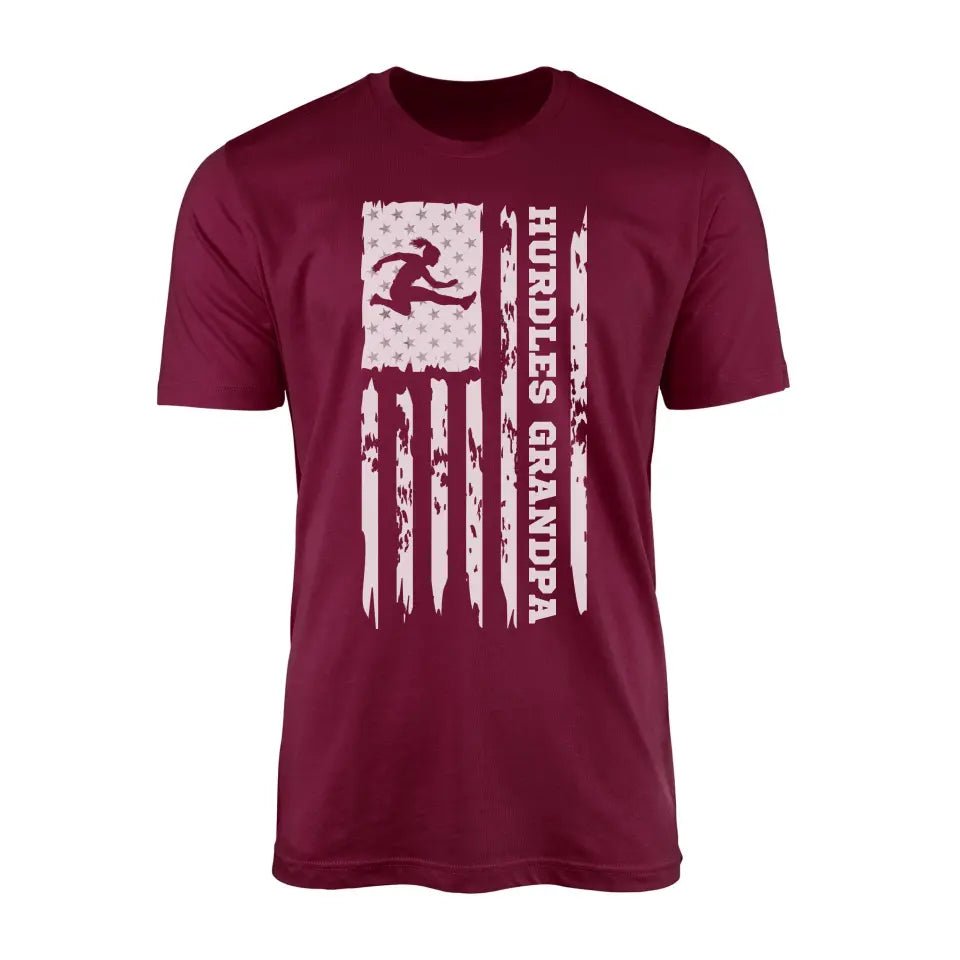Hurdles Grandpa Vertical Flag on a Men's T-Shirt with a White Graphic