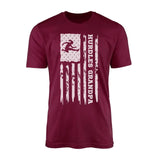 Hurdles Grandpa Vertical Flag on a Men's T-Shirt with a White Graphic