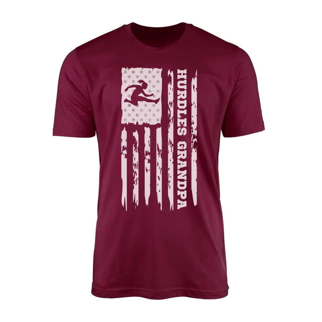Hurdles Grandpa Vertical Flag on a Men's T-Shirt with a White Graphic