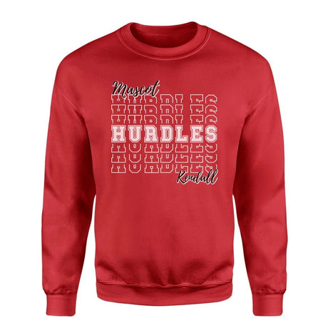 Custom Hurdles on a Sweatshirt With Mascot and Hurdler Name on a Sweatshirt